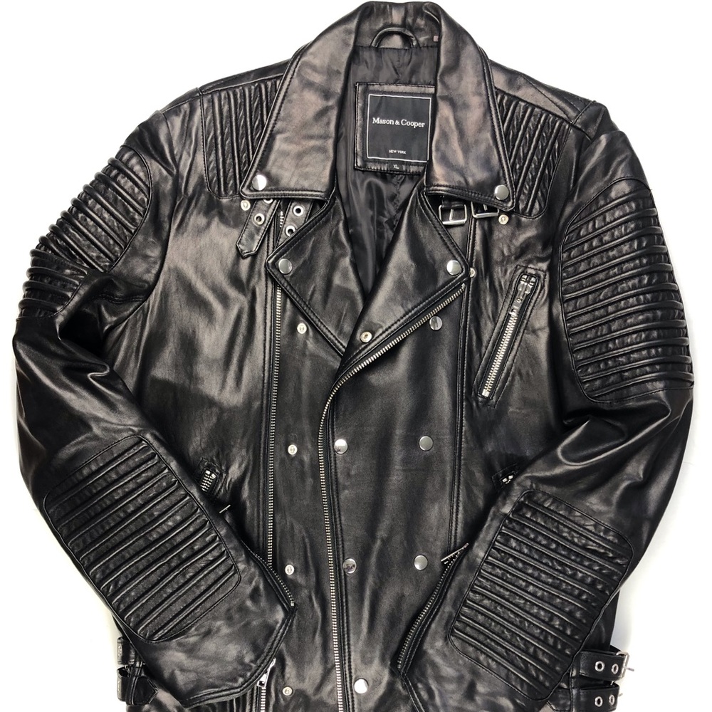 Mason & Cooper Lambskin Motorcycle Biker Jacket XL